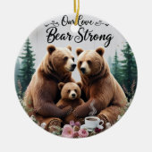 Rustic Bear Strong Family Ceramic Circle Ornament (Voorkant)