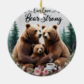 Rustic Bear Strong Family Ceramic Circle Ornament (Achterkant)