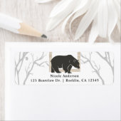 Rustic Bear Woods Schuur Bos Bruiloft Feest Uitnod Etiket (Insitu)