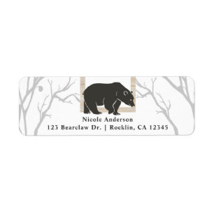 Rustic Bear Woods Schuur Bos Bruiloft Feest Uitnod Etiket