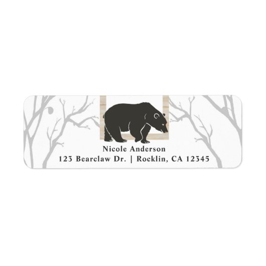 Rustic Bear Woods Schuur Bos Bruiloft Feest Uitnod Etiket (Voorkant)