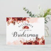 Rustic Beauty Floral ben mijn Bridesman Kaart (Staand voorkant)