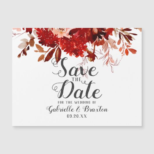 Rustic Beauty Floral Border Boho Save the Date (Voorkant)