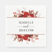 Rustic Beauty Floral Framed Fall Wedding Monogram Servet (Voorkant)