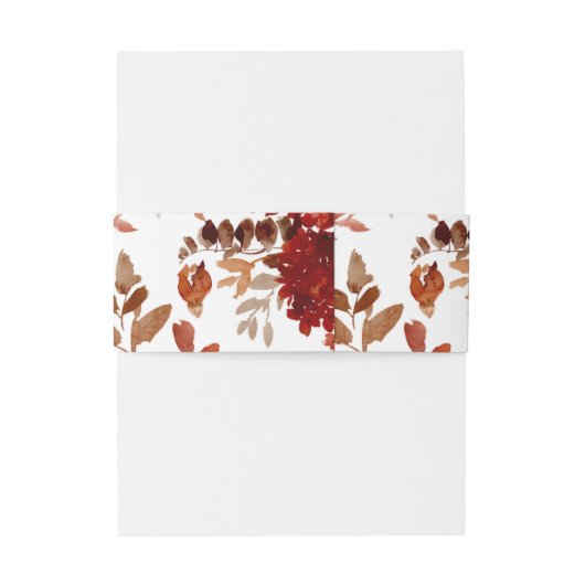 Rustic Beauty Floral Framed Fall Wedding Monogram Uitnodigingen Wikkel (Achterkant Voorbeeld)