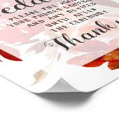 Rustic Beauty Floral Unplugged Wedding Table Sign Poster (Hoek)