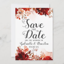 Rustic Beauty Floral Waterverf Save the Date
