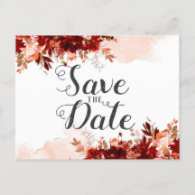 Rustic Beauty Floral Waterverf Save the Date