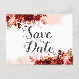 Rustic Beauty Floral Waterverf Save the Date Aankondigingskaart