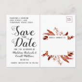 Rustic Beauty Floral Waterverf Save the Date Aankondigingskaart (Achterkant)