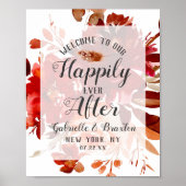 Rustic Beauty Herfst gelukkig ooit na Welkomstteke Poster (Voorkant)