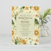 Rustic Beauty Zonnebloem Botanisch Vrijgezellenfee Kaart (Staand voorkant)