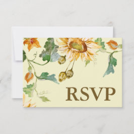 Rustic Beauty Zonnebloem Botanische RSVP Kaartje