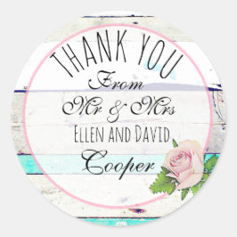 Rustic Bedankt Floral Wedding Sticker