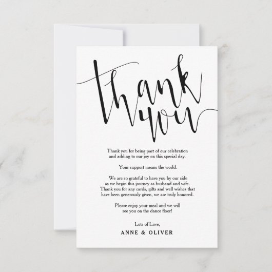 Rustic bedankt voor je kaartje bruiloft kaart (Voorkant)