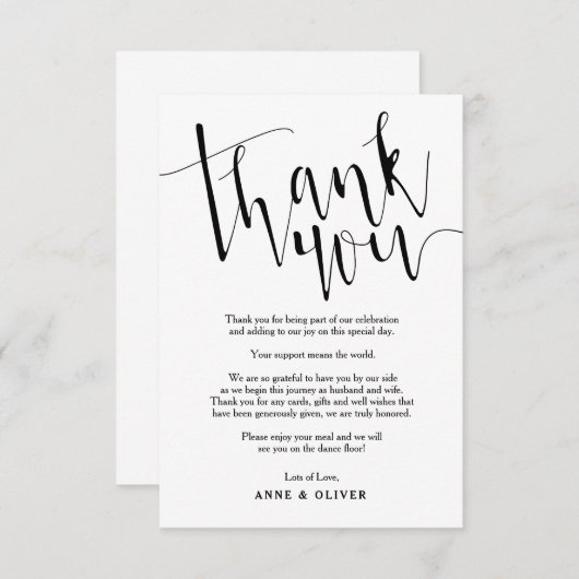 Rustic bedankt voor je kaartje bruiloft kaart (Voorkant / Achterkant)