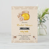 Rustic bedoeld voor bijenbaby shower uitnodiging (Staand voorkant)