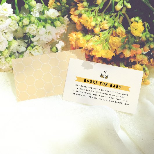 Rustic Bee Baby shower Boeken voor Baby Informatiekaartje