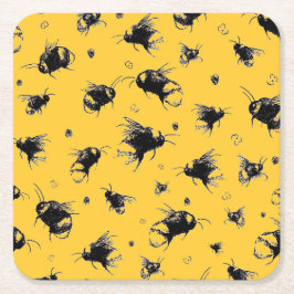 Rustic Bee Onderzetter - Hand getrokken, boerderij