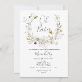 Rustic Bee Wildflower Baby shower Uitnodiging (Voorkant)