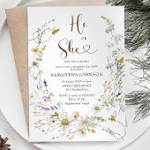 Rustic Bee Wildflower geslacht onthullen uitnodigi Kaart