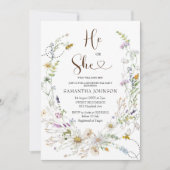 Rustic Bee Wildflower geslacht onthullen uitnodigi Kaart (Voorkant)