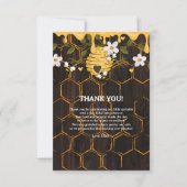 Rustic Beehive Honeybees Baby shower Bedankkaart (Voorkant)