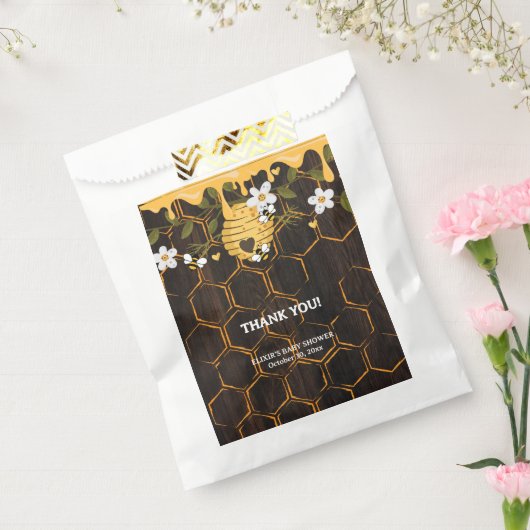 Rustic Beehive Honeybees Baby shower Bedankzakje (Gezegeld)