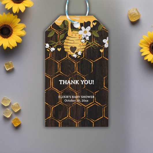 Rustic Beehive Honeybees Baby shower Cadeaulabel