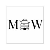 Rustic Beehive with Bees Couple Wedding 2 Initial  Zelfinktende Stempel (Design)