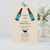 Rustic Beer Bottle Bachelor Party Invitation Aankondiging (Staand voorkant)