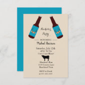 Rustic Beer Bottle Bachelor Party Invitation Aankondiging (Voorkant / Achterkant)