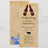 Rustic Beer Bottle Bachelor Party Invitation Aankondiging (Voorkant / Achterkant)