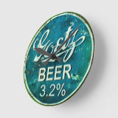 Rustic Beer Bottle Pet Ronde Klok (Hoek)