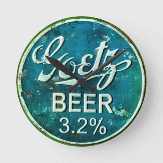 Rustic Beer Bottle Pet Ronde Klok (Voorkant)