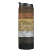 Rustic Beer Brotherhood Pride Flag Houtkorrel Naam Thermosbeker (Geroteerd rechts)