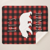 Rustic Beer Buffalo Check Pset Let's Hibearnate Sherpa Deken (Voorkant (horizontaal))