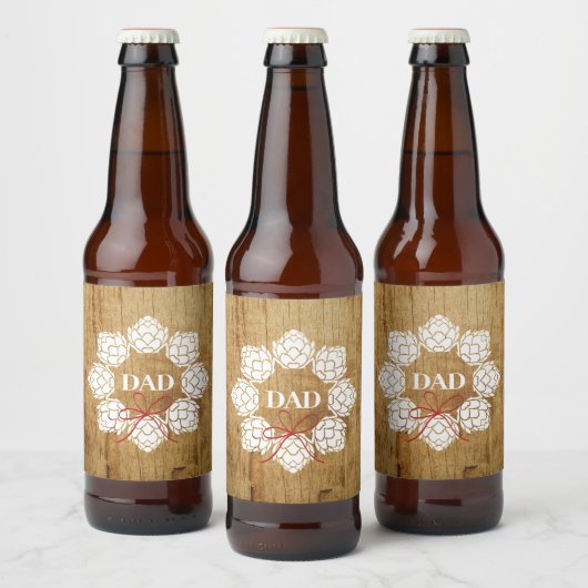 Rustic Beer Dad Wreath Bier Etiket (Flessen)