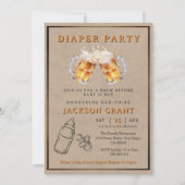 Rustic Beer Diaper Party Papa wordt Baby shower Kaart (Voorkant)