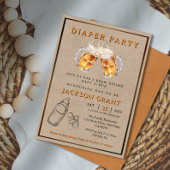 Rustic Beer Diaper Party Papa wordt Baby shower Kaart