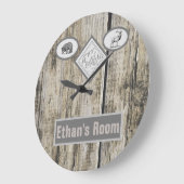 Rustic Beer en Elk Monogram Boy Grote Klok (Hoek)