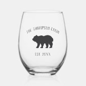 Rustic Beer - Gepersonaliseerde familienaam Wijnglas Zonder Voet (Voorkant)