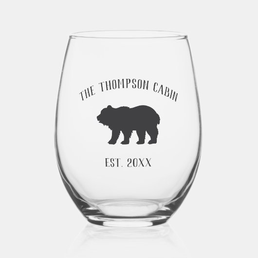 Rustic Beer - Gepersonaliseerde familienaam Wijnglas Zonder Voet (Voorkant)