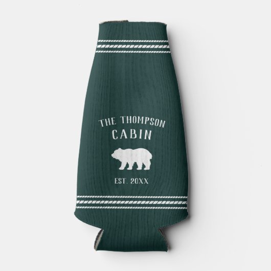 Rustic Beer - Gepersonaliseerde naam gezinscabine Flesjeskoeler (Voorkant)