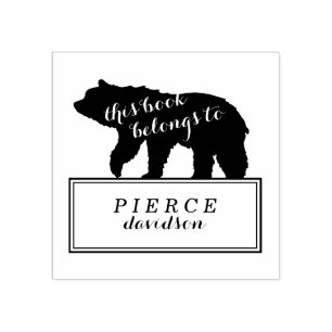 Rustic Beer Kids Monogram Gemarkeerde Boekplaat St Rubberstempel