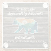 Rustic Beer Mountains Compass Family Name Welkom Glazen Onderzetter (Achterkant)