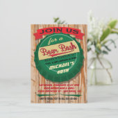 Rustic Beer Pet verjaardagsmijlpaal uitnodiging (Staand voorkant)