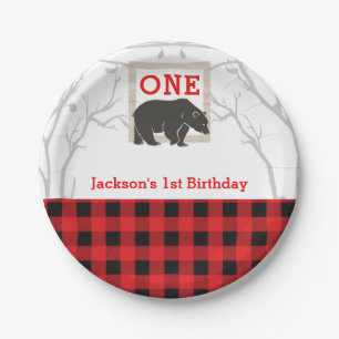 Rustic Beer Schotse Ruit Baby Shower Feest Bruilof Papieren Bordje