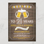 Rustic Beer Surprise 21st Birthday Invitation Kaart<br><div class="desc">Cheers and Beers Surprise 21st Birthday Invitation Card met rustic wood background. Voor verdere aanpassing,  te klikken gelieve de knoop "van de Aanpassing het"en ons ontwerphulpmiddel te gebruiken om deze sjabloon te wijzigen.</div>