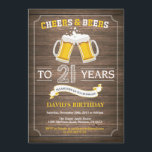 Rustic Beer Surprise 21st Birthday Invitation Kaart<br><div class="desc">Kaas en bier 21e Birthday Invitation Card met bijtende houtachtergrond. Voor verdere aanpassing,  te klikken gelieve de knoop "van de Aanpassing het"en ons ontwerphulpmiddel te gebruiken om deze sjabloon te wijzigen.</div>